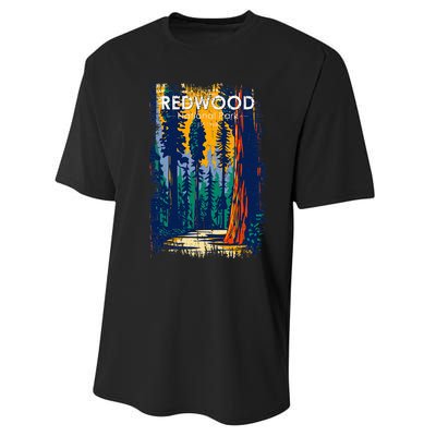 Redwood National Park Vintage Distressed Performance Sprint T-Shirt