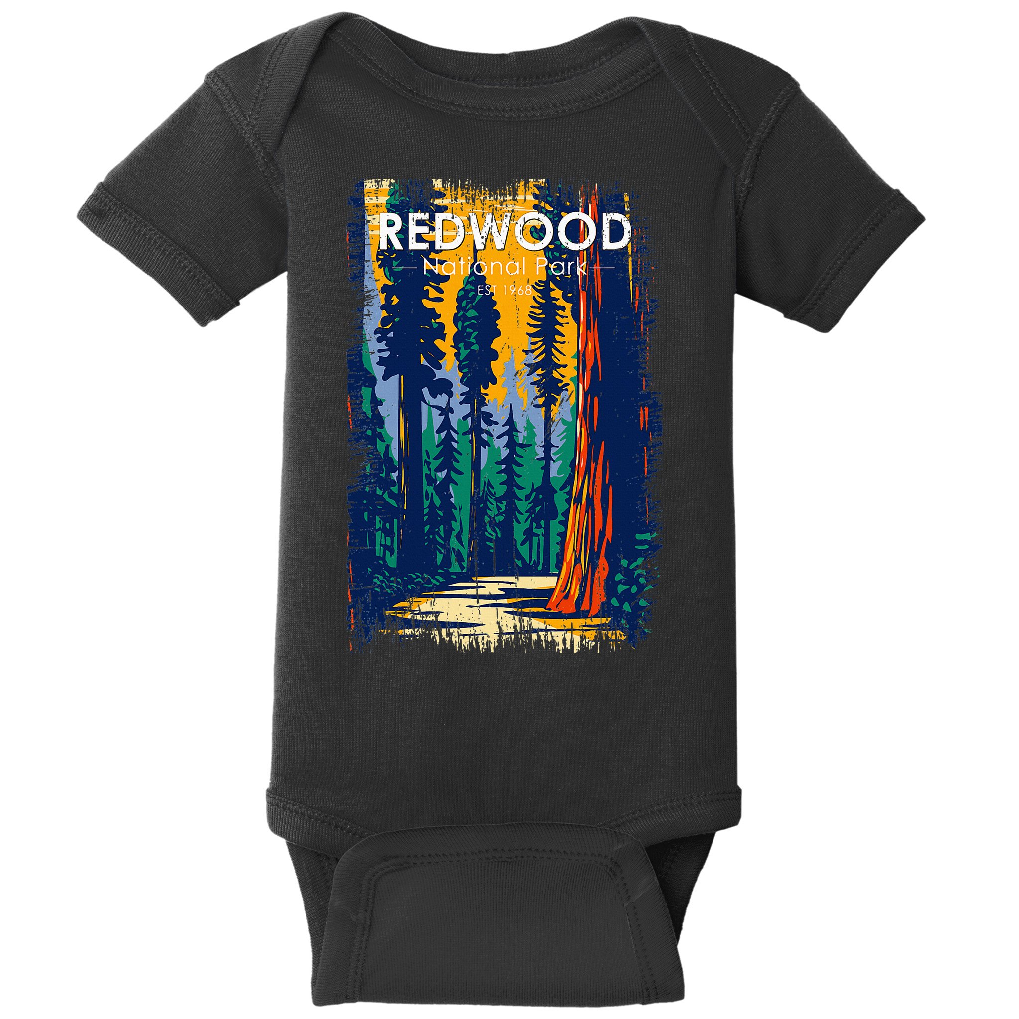 Redwood National Park Vintage Distressed Baby Bodysuit