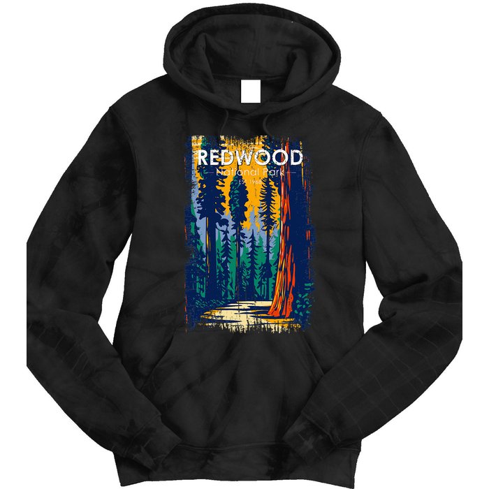 Redwood National Park Vintage Distressed Tie Dye Hoodie