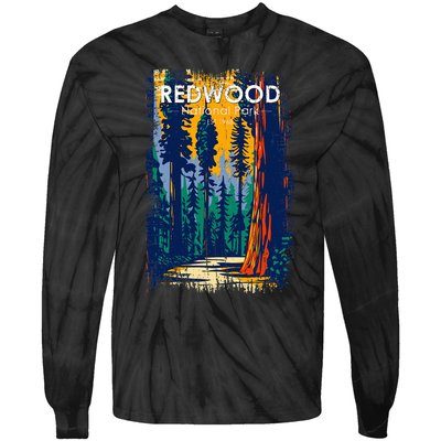 Redwood National Park Vintage Distressed Tie-Dye Long Sleeve Shirt