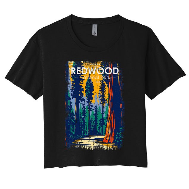 Redwood National Park Vintage Distressed Crop Top