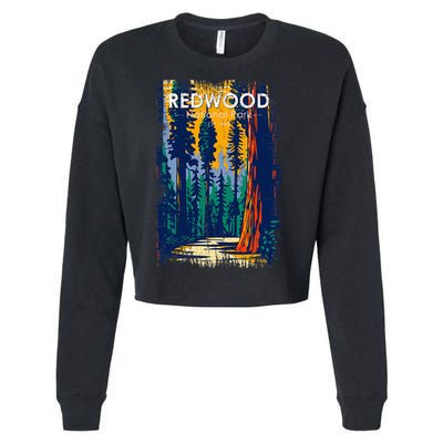 Redwood National Park Vintage Distressed Cropped Pullover Crew