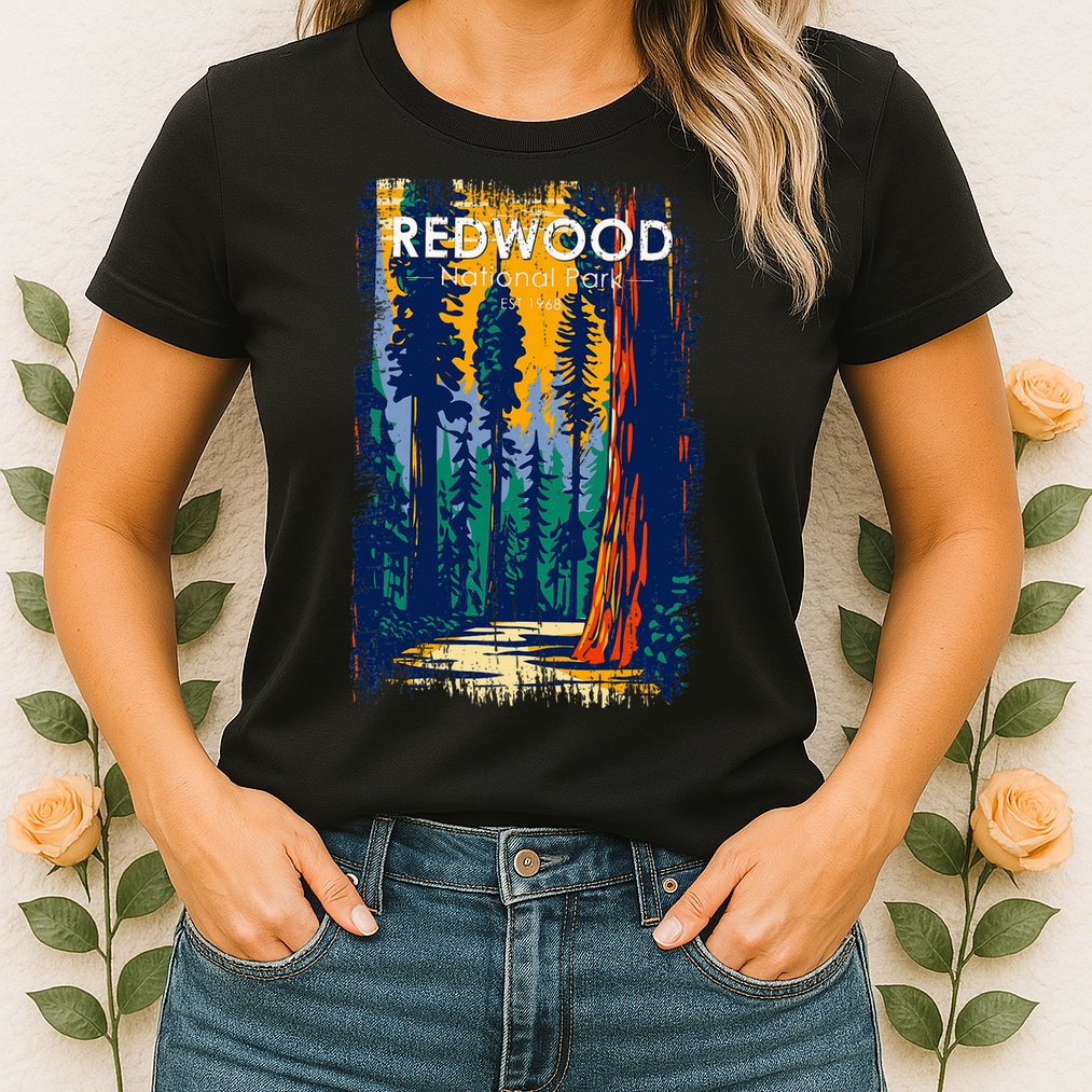 Redwood National Park Vintage Distressed Womens T-Shirt