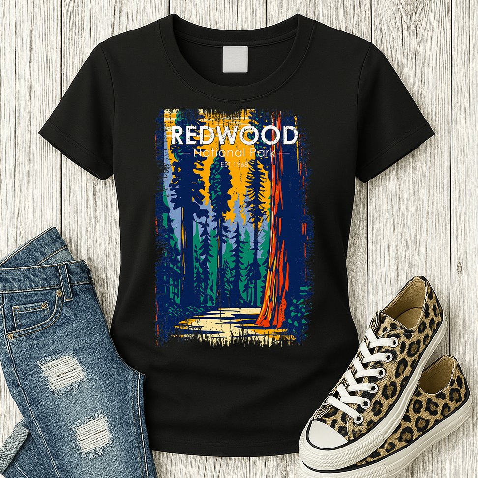 Redwood National Park Vintage Distressed Womens T-Shirt