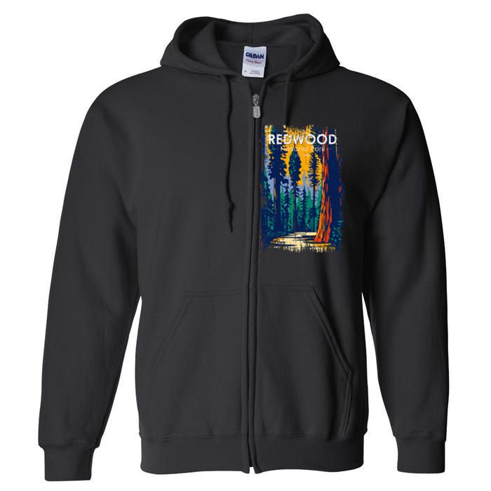 Redwood National Park Vintage Distressed Full Zip Hoodie