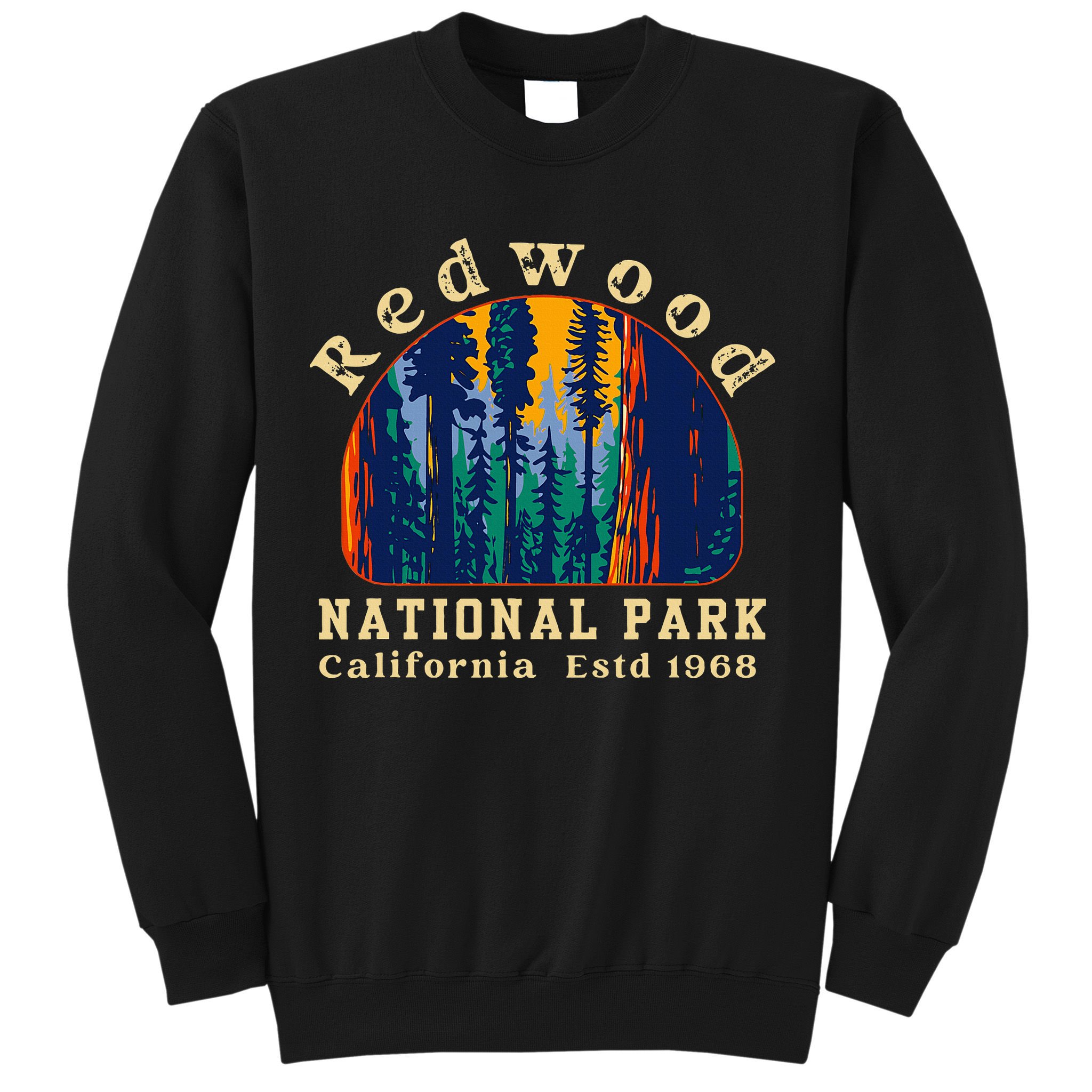 Redwood National Park California Retro Vintage Camping Sweatshirt