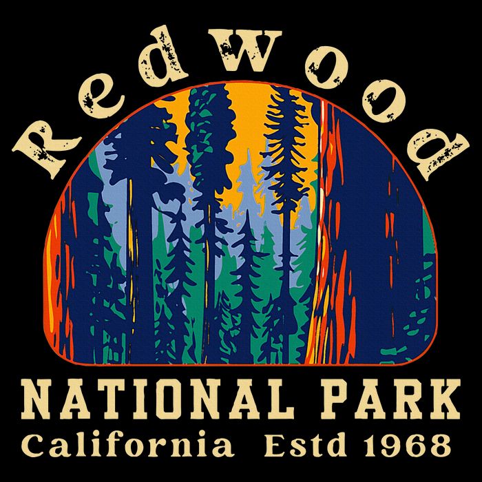 Redwood National Park California Retro Vintage Camping Sweatshirt