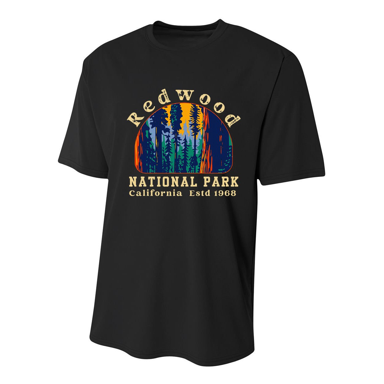 Redwood National Park California Retro Vintage Camping Youth Performance Sprint T-Shirt