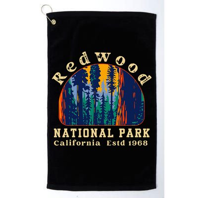 Redwood National Park California Retro Vintage Camping Golf Towel