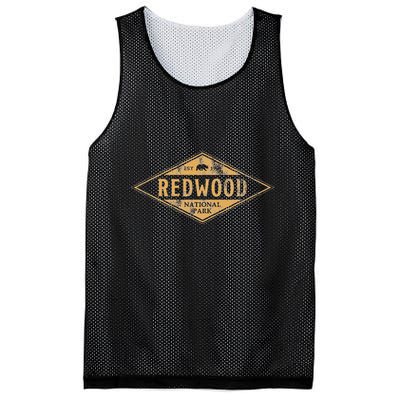 Redwood National Park Vintage Bear Retro Throwback Hike Mesh Reversible Basketball Jersey Tank