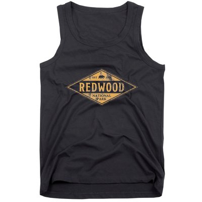 Redwood National Park Vintage Bear Retro Throwback Hike Tank Top
