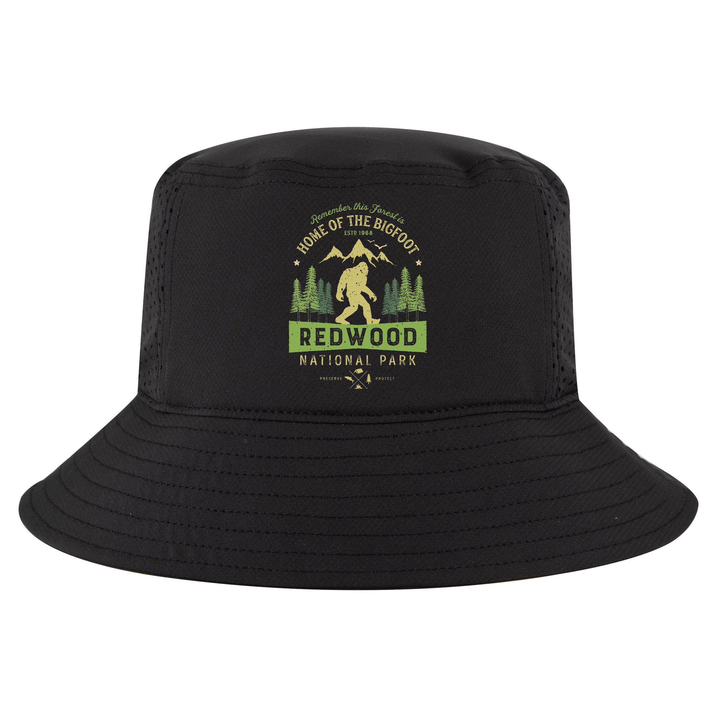 Redwood National Park Vintage California Bigfoot Cool Comfort Performance Bucket Hat