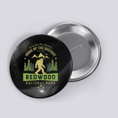 Redwood National Park Vintage California Bigfoot Button