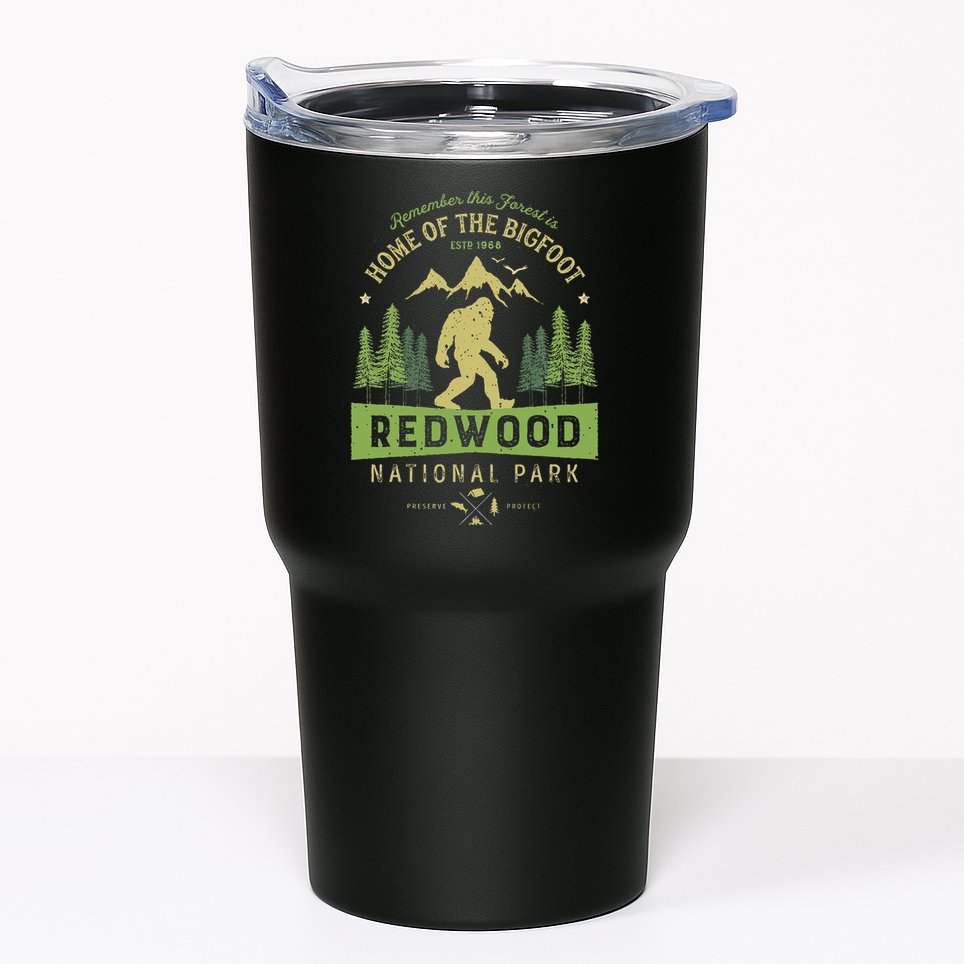Redwood National Park Vintage California Bigfoot Tumbler