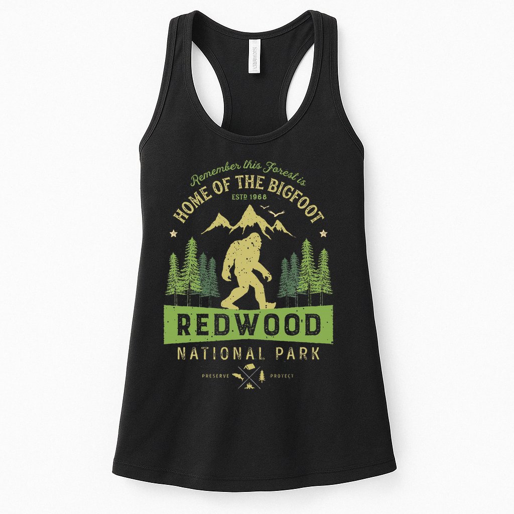 Redwood National Park Vintage California Bigfoot Womens Tank Top