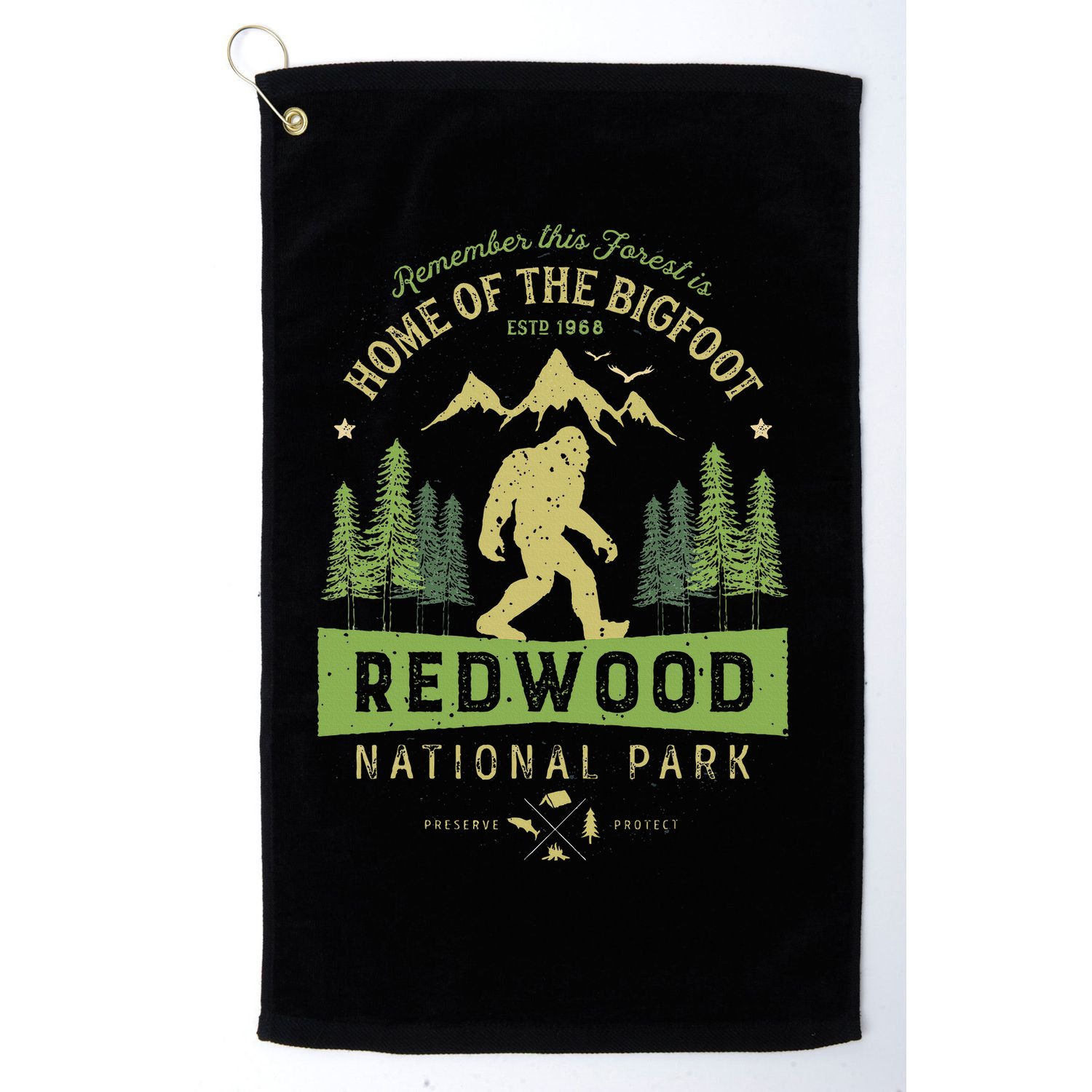 Redwood National Park Vintage California Bigfoot Golf Towel
