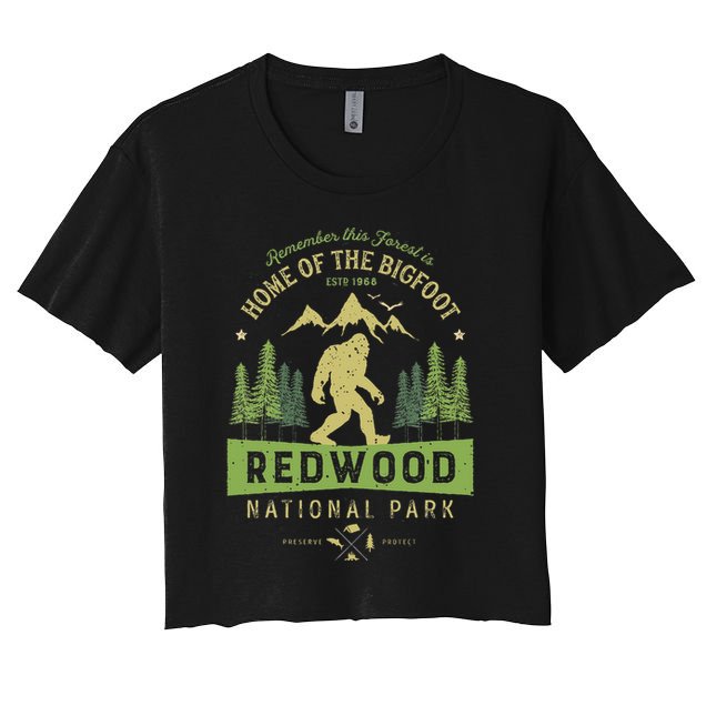 Redwood National Park Vintage California Bigfoot Crop Top