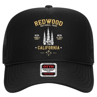 Redwood National Park , Redwood Forest US Nationalpark High Crown Mesh Back Trucker Hat