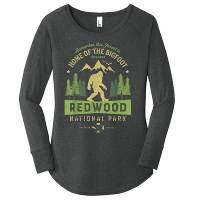 Redwood National Park Vintage California Bigfoot Women's Perfect Tri Tunic Long Sleeve Shirt