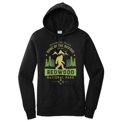 Redwood National Park Vintage California Bigfoot Women's Pullover Hoodie