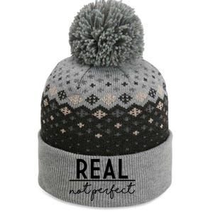 Real Not Perfect Positive Quote The Baniff Cuffed Pom Beanie