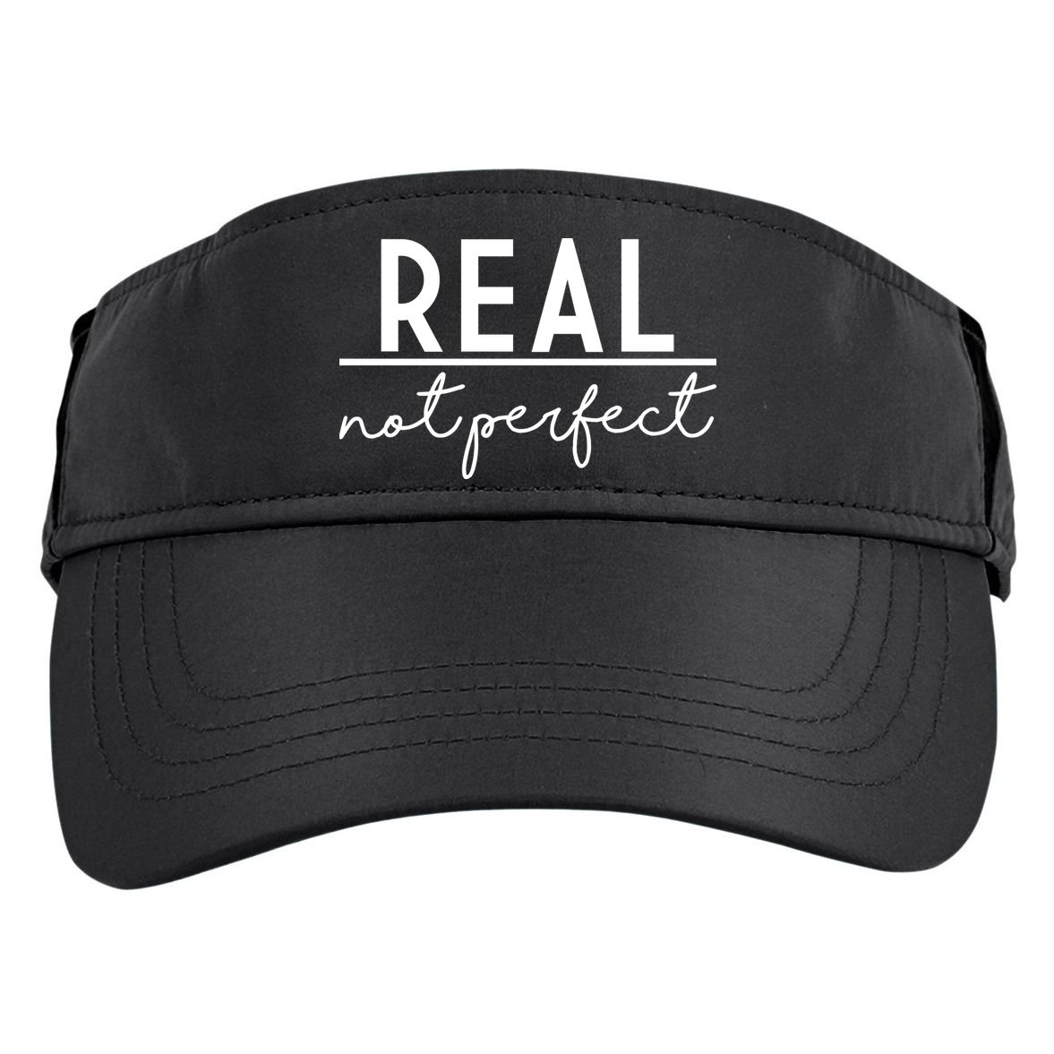 Real Not Perfect Positive Quote Adult Drive Performance Visor
