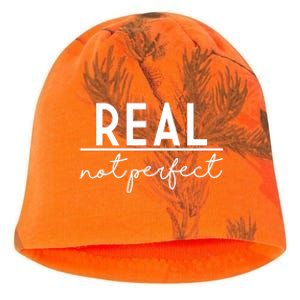 Real Not Perfect Positive Quote Kati - Camo Knit Beanie