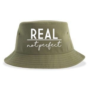 Real Not Perfect Positive Quote Sustainable Bucket Hat