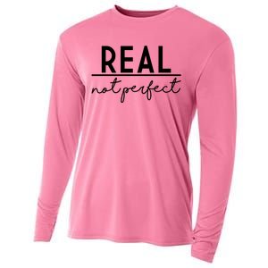 Real Not Perfect Positive Quote Cooling Performance Long Sleeve Crew