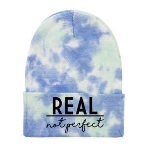 Real Not Perfect Positive Quote Tie Dye 12in Knit Beanie