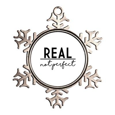 Real Not Perfect Positive Quote Metallic Star Ornament