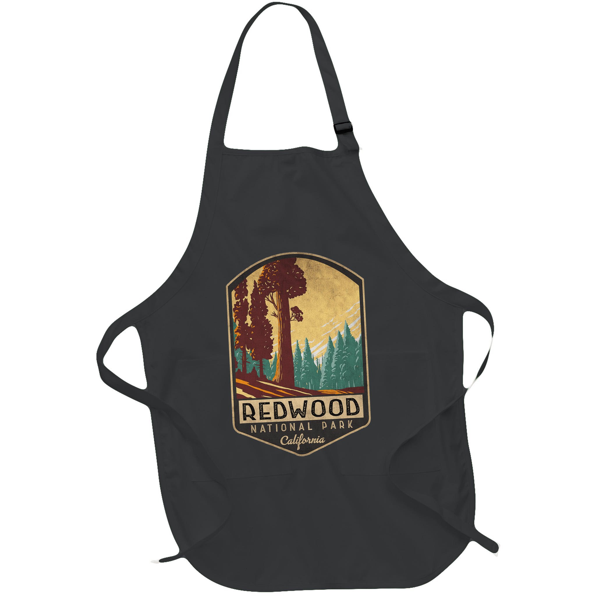 Redwood National Parks California Vintage Hiking Tree Nature Apron