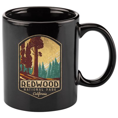 Redwood National Parks California Vintage Hiking Tree Nature 11oz C Handle Ceramic Mug