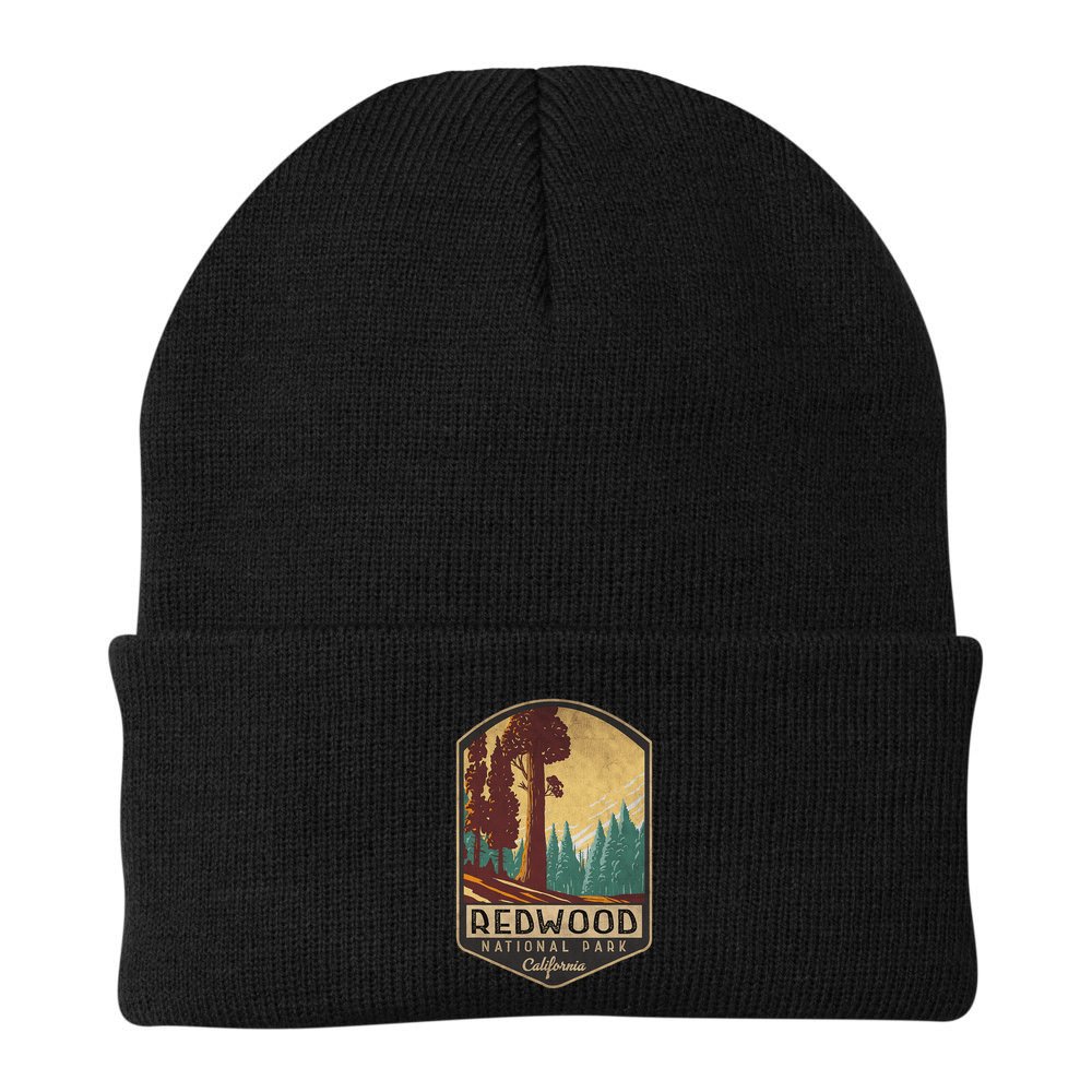 Redwood National Parks California Vintage Hiking Tree Nature Beanie
