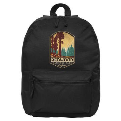 Redwood National Parks California Vintage Hiking Tree Nature 16 in Basic Backpack