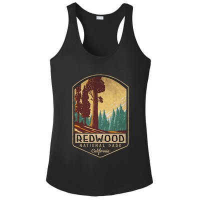 Redwood National Parks California Vintage Hiking Tree Nature Ladies PosiCharge Competitor Racerback Tank