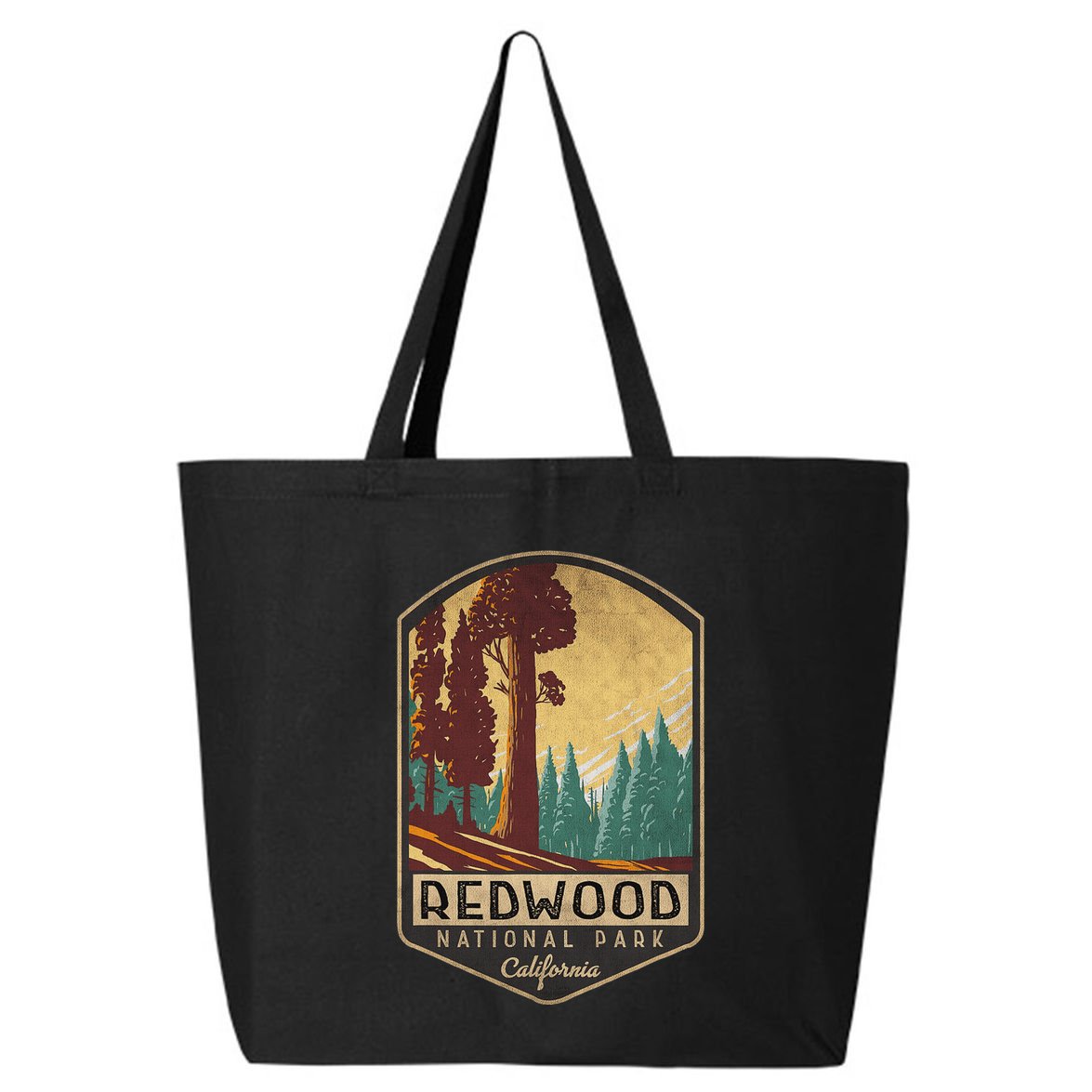 Redwood National Parks California Vintage Hiking Tree Nature 25L Jumbo Tote