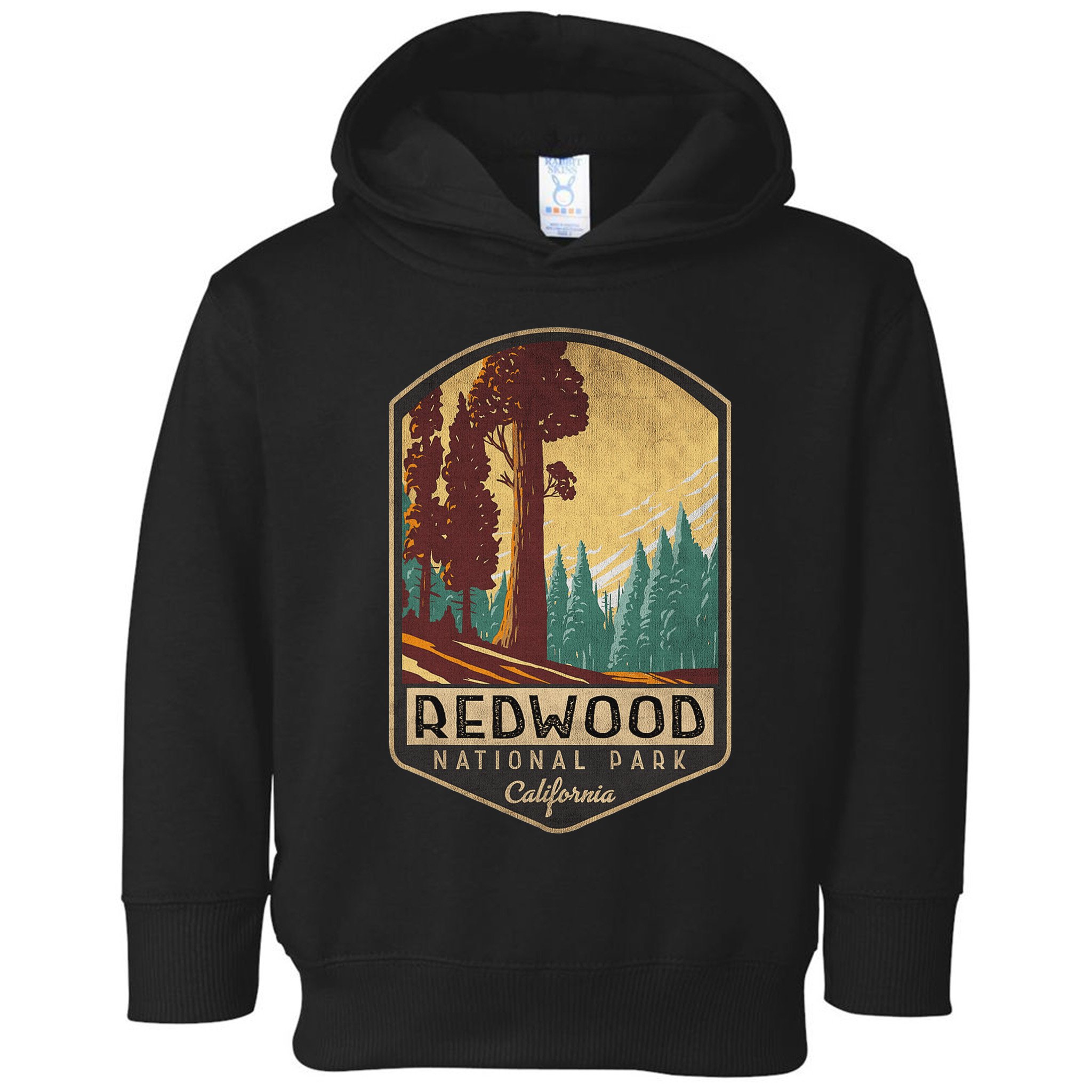 Redwood National Parks California Vintage Hiking Tree Nature Toddler Hoodie