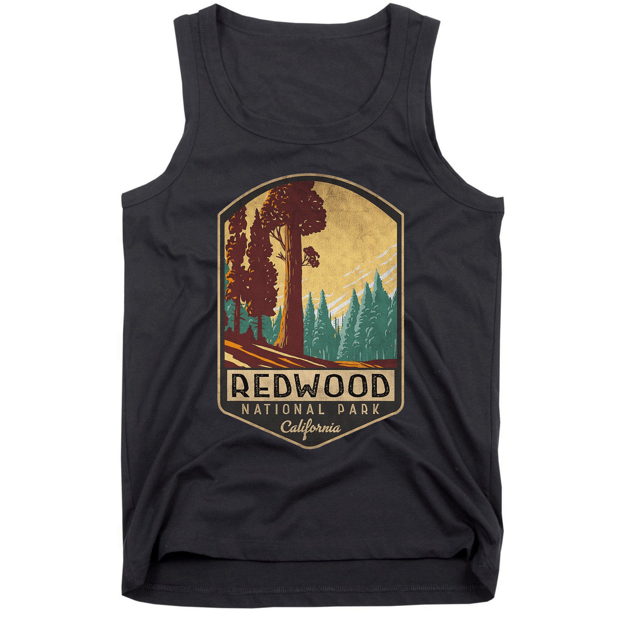 Redwood National Parks California Vintage Hiking Tree Nature Tank Top