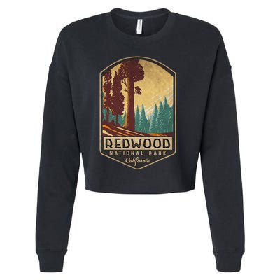 Redwood National Parks California Vintage Hiking Tree Nature Cropped Pullover Crew
