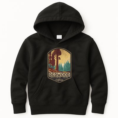 Redwood National Parks California Vintage Hiking Tree Nature Kids Hoodie