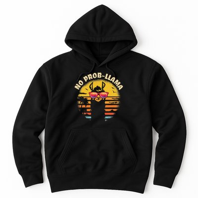 Retro No Prob Llama Gift Vintage Llama Alpaca Gift Idea Hoodie