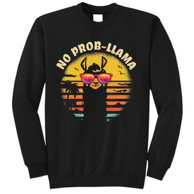Retro No Prob Llama Gift Vintage Llama Alpaca Gift Idea Sweatshirt