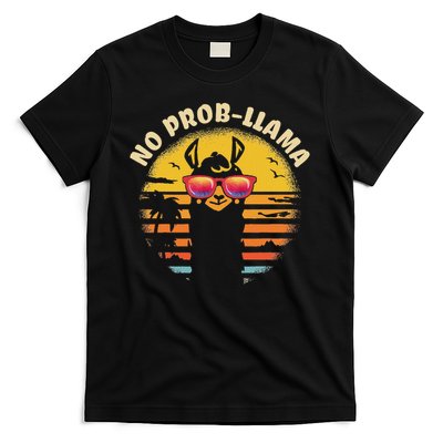 Retro No Prob Llama Gift Vintage Llama Alpaca Gift Idea T-Shirt