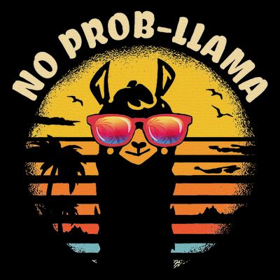 Retro No Prob Llama Gift Vintage Llama Alpaca Gift Idea T-Shirt
