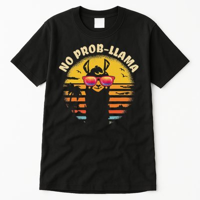 Retro No Prob Llama Gift Vintage Llama Alpaca Gift Idea Tall T-Shirt