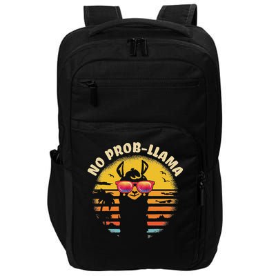 Retro No Prob Llama Gift Vintage Llama Alpaca Gift Idea Impact Tech Backpack
