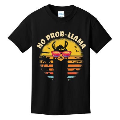 Retro No Prob Llama Gift Vintage Llama Alpaca Gift Idea Kids T-Shirt