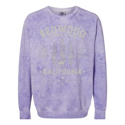 Redwood National Park Vintage California Bear Gifts Colorblast Crewneck Sweatshirt