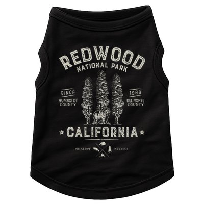 Redwood National Park Vintage California Bear Gifts Doggie Tank